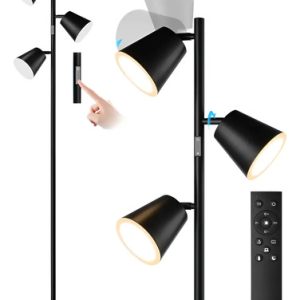 Luminaria De Pie Portatil Led 3 Luces Control Remoto Negro - Imagen 1