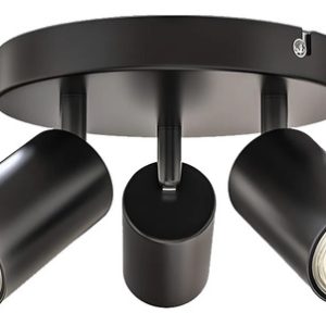 Luminaria 3 Spot Techo Aplique Movible C Lamparas Gu10 Negro - Imagen 1