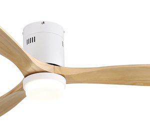 Ventilador De Techo Con Luz Led En Madera Natural Nordico - Imagen 2