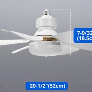 Ventilador Portalamparas E27 Con Luz Led Y Control Techo - Imagen 4