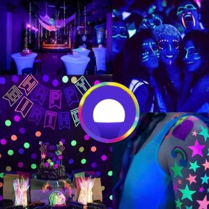 Lámpara Led Luz Negra E27 Flúor Ultravioleta 9w Ideal Fiesta - Imagen 2
