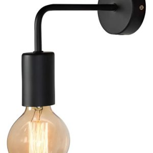 Luminaria Aplique De Pared Color Negro Vintage Filamento