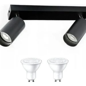 Luminaria Spot Doble Con Lamparas Led Aplique Pared O Techo
