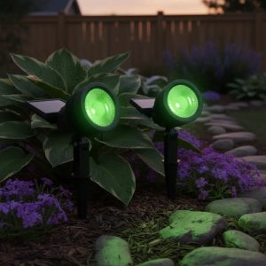 Kit X2 Pincho Farol Solar De Jardín Led Luz Verde - Imagen 6