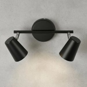 Aplique Spot Negro Para 2 Luces Lamparas Gu10 Techo O Pared - Imagen 5