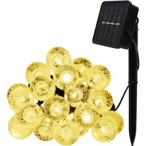Guirnalda Guía De Luces Globo Solar Jardín Exterior 30 Led - Imagen 6