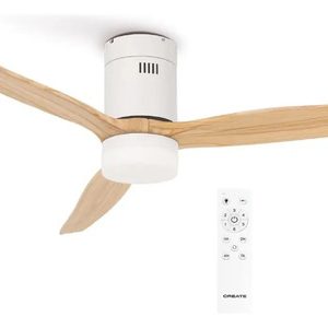 Ventilador De Techo Con Luz Led En Madera Natural Nordico - Imagen 1
