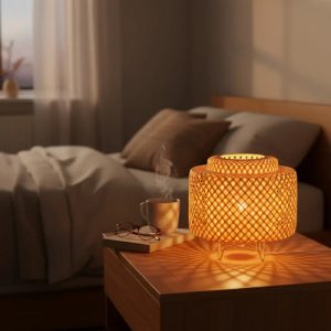 Luminaria De Mesa Estilo Portatil Rustico Bambú Kesia - Imagen 3