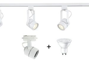 Luminaria Riel 1 Metro Con 4 Spot Gu10 Y Lámparas Led Bello - Imagen 7