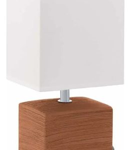 Luminaria Lámpara Portátil De Mesa En Cerámica Pantalla Tela