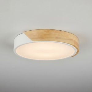 Luminaria Plafón Led Madera Y Metal De Techo Nórdico 18w - Imagen 6