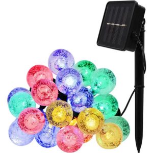 Guirnalda Guía De Luces Globo Solar Jardín Exterior 30 Led - Imagen 1