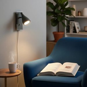 Luminaria Aplique Pared Con Cable E Interruptor - Imagen 4