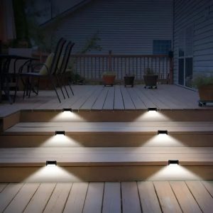 Pack De 4 Luminaria Panel Solar Led Exterior Escalera Jardin - Imagen 7
