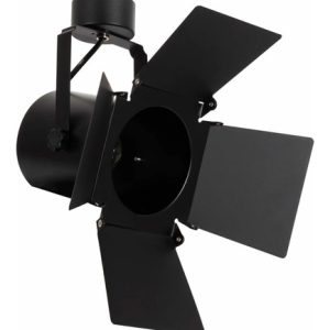 Luminaria Spot Cine Escenario Vintage Metal Negro Ajustable