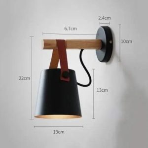 Luminaria Aplique De Pared Vintage Nordico Madera Y Metal - Imagen 6