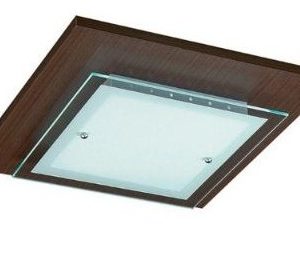 Plafon Techo Madera Y Vidrio Para 3 Lamparas 37x37 Ext O Emb - Imagen 2