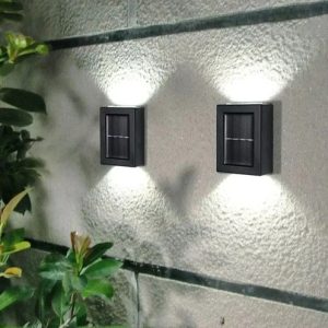 Kit De 2 Aplique Bidireccional Solar Led Decorativo - Imagen 1