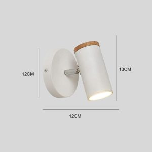 Luminaria Spot Led 5w De Pared Nordico Madera Y Metal Bera - Imagen 3