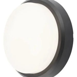 Luminaria Aplique Tortuga Redonda Led 8w Negro Apta Exterior