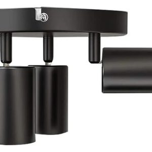 Luminaria 3 Spot Techo Aplique Movible C Lamparas Gu10 Negro - Imagen 5