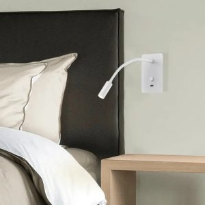 Luminaria Pared Lectura Dormitorio Flexible Cargador - Imagen 2