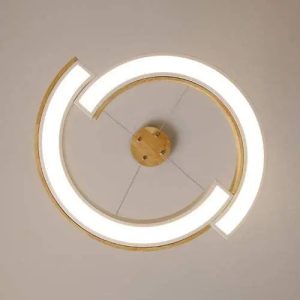 Colgante Circular Led Nordico Madera Bruma Viggo - Imagen 5