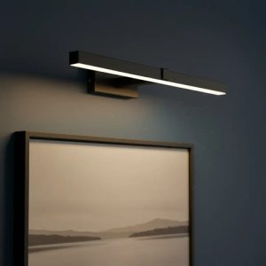 Luminaria Led Aplique Pared Negro Baño Espejo O Cuadro - Imagen 2