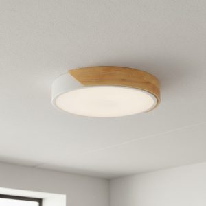 Luminaria Plafón Led Madera Y Metal De Techo Nórdico 18w - Imagen 5