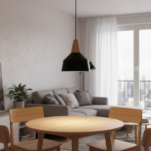Luminaria Colgante Nordico Madera Y Metal - Imagen 4