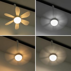 Ventilador Rosca E27 Portalamparas Con Luz Led Control Techo - Imagen 4