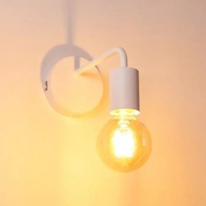 Luminaria Aplique De Pared Blanco Vintage Nordico Filamento - Imagen 3