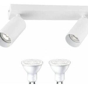 Luminaria Spot Doble Con Lamparas Led Aplique Pared O Techo