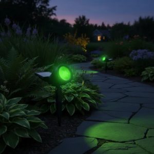 Kit X2 Pincho Farol Solar De Jardín Led Luz Verde - Imagen 7