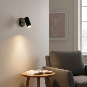 Luminaria Spot Led 5w De Pared Nordico Madera Y Metal Bera - Imagen 7