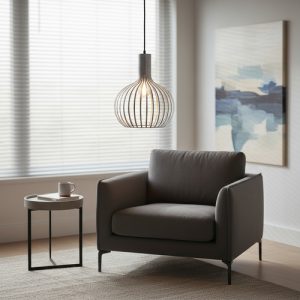 Luminaria Colgante Jaula Metal Vintage. Gris - Imagen 2