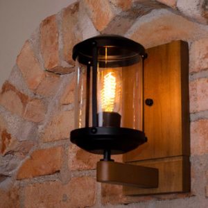 Luminaria Aplique De Pared En Madera, Vidrio Y Metal - Imagen 2
