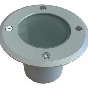 Luminaria Embutir Piso Jardín Exterior Cilíndrico Gu10 Gris
