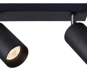 Luminaria Spot Doble Aplique De Pared Techo Cilindro Negro - Imagen 3