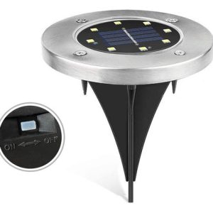 Luminaria Solar Led Acero Inox Jardin Pincho Escalera - Imagen 4