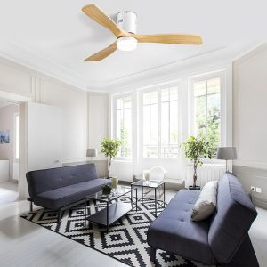 Ventilador De Techo Con Luz Led En Madera Natural Nordico - Imagen 3