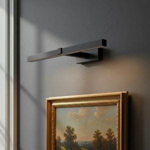 Luminaria Led Aplique Pared Negro Baño Espejo O Cuadro - Imagen 4