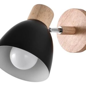 Luminaria Aplique De Pared Madera Spot Direccionable E27 - Imagen 1
