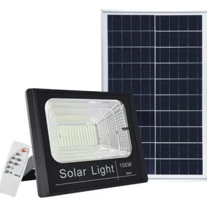 Luminaria Reflector Panel Solar Led 100w Exterior Control - Imagen 1