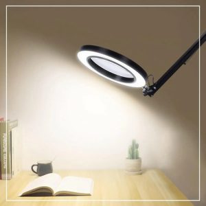 Lampara Portatil Lupa Escritorio Mesa O Morsa Luz Led 12w - Imagen 2