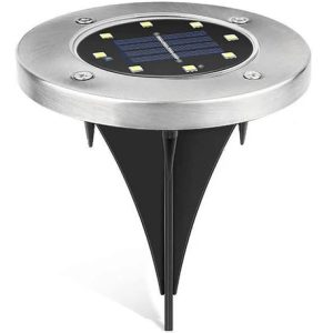 Luminaria Solar Led Acero Inox Jardin Pincho Escalera - Imagen 1