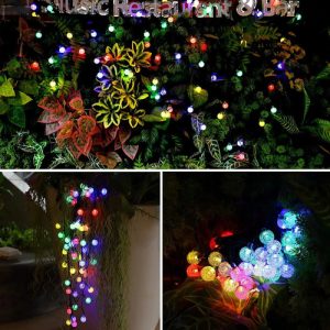 Guirnalda Guía De Luces Globo Solar Jardín Exterior 30 Led - Imagen 4