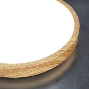Luminaria Plafon Panel Led 18w En Metal Color Madera 30cm - Imagen 2