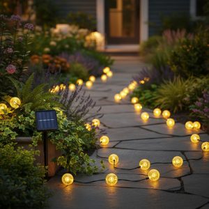 Guirnalda Guía De Luces Globo Solar Jardín Exterior 30 Led - Imagen 9