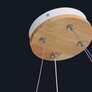 Colgante Circular Led Nordico Madera Bruma Viggo - Imagen 6